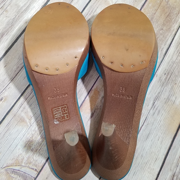 YSL Tom Ford era Nadja blue rosette heels 38 - Picture 7 of 14